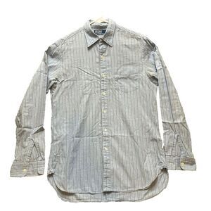 Ralph Lauren Shirt Adult Small Blue Stripes Button Up‎ Chest Pocket Casual Mens
